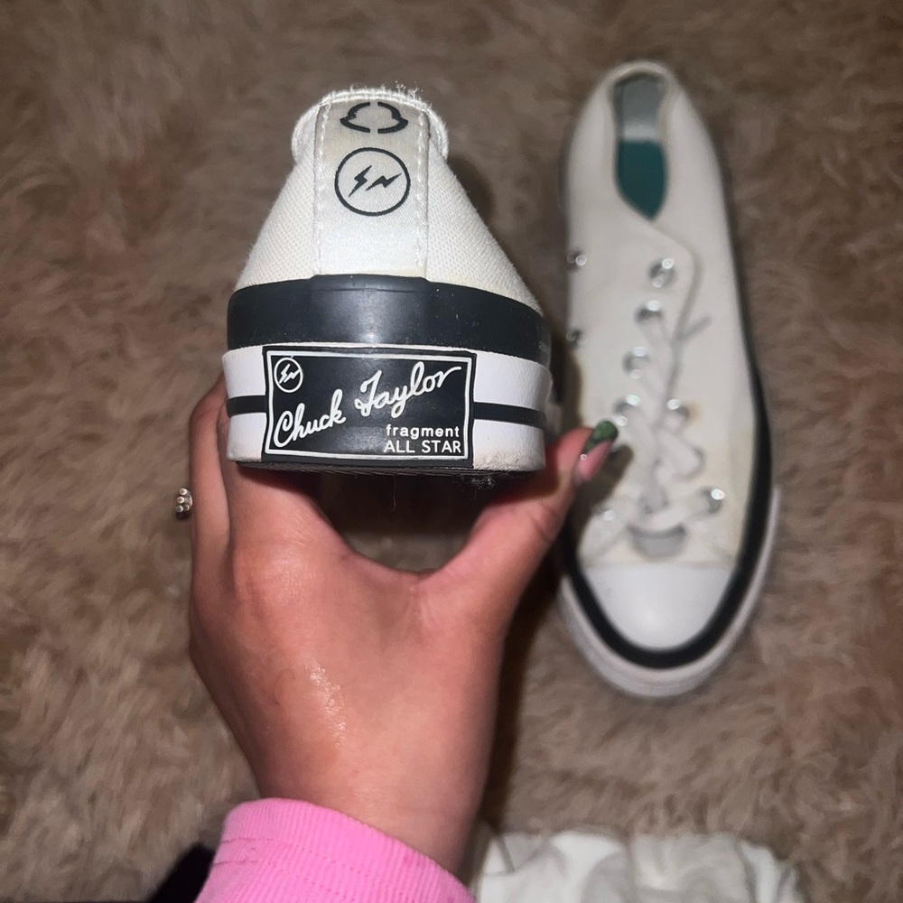 Unisex White/Black Moncler Chuck Taylor’s with Dust Bag - Picture 4 of 5